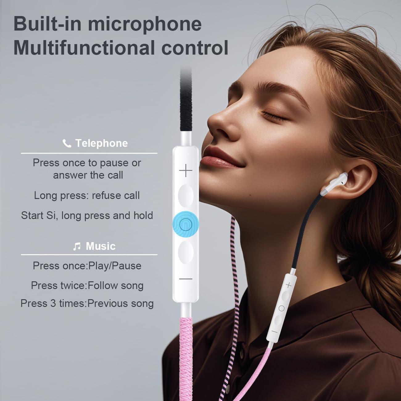 Auriculares USB C URIZONS TC7 trenzados con micrófono y volumen