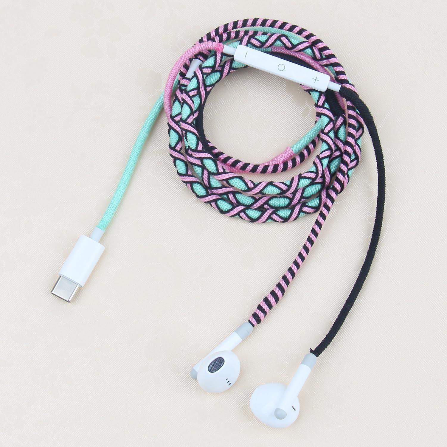 Auriculares USB C URIZONS TC7 trenzados con micrófono y volumen