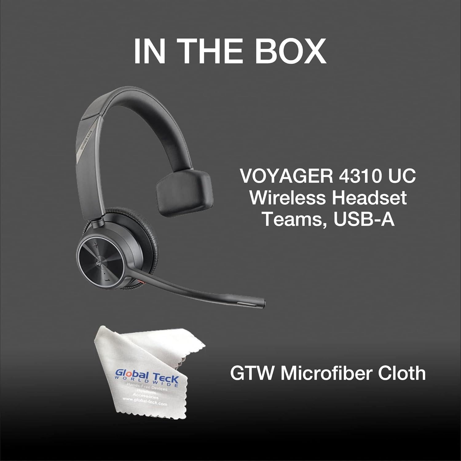 Auricular Mono Inalámbrico Bluetooth Poly Voyager 4310 UC USB-A