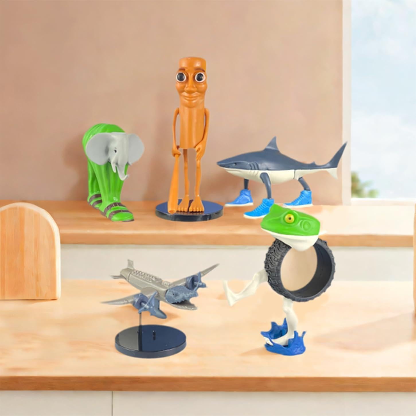 Figuras de Juguete 3D Eanjia Mix Italian Brainrot 17.78 cm - 5 Pcs