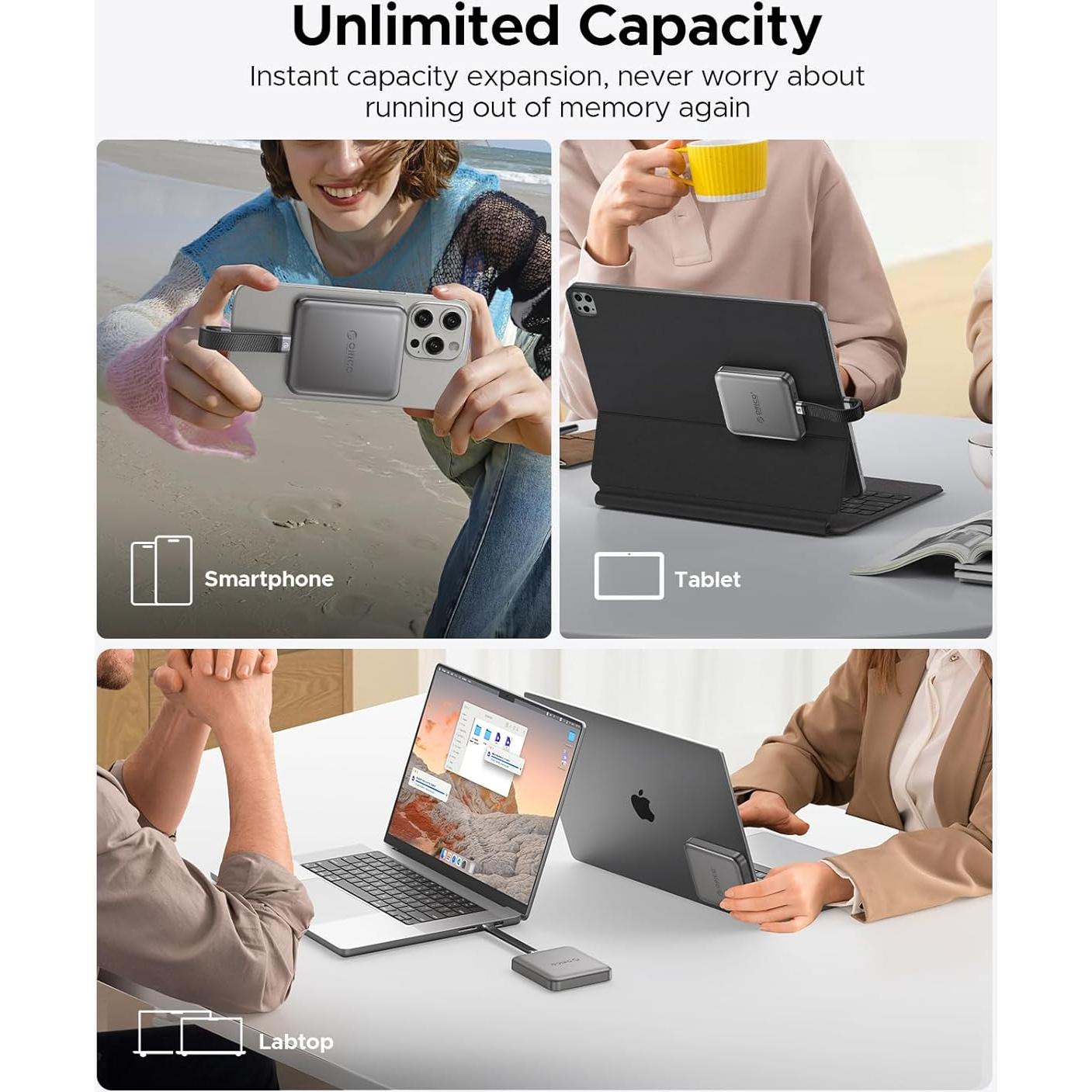 SSD Externo ORICO A20PLUS 512GB USB 3.2 2000MB/s Magnético