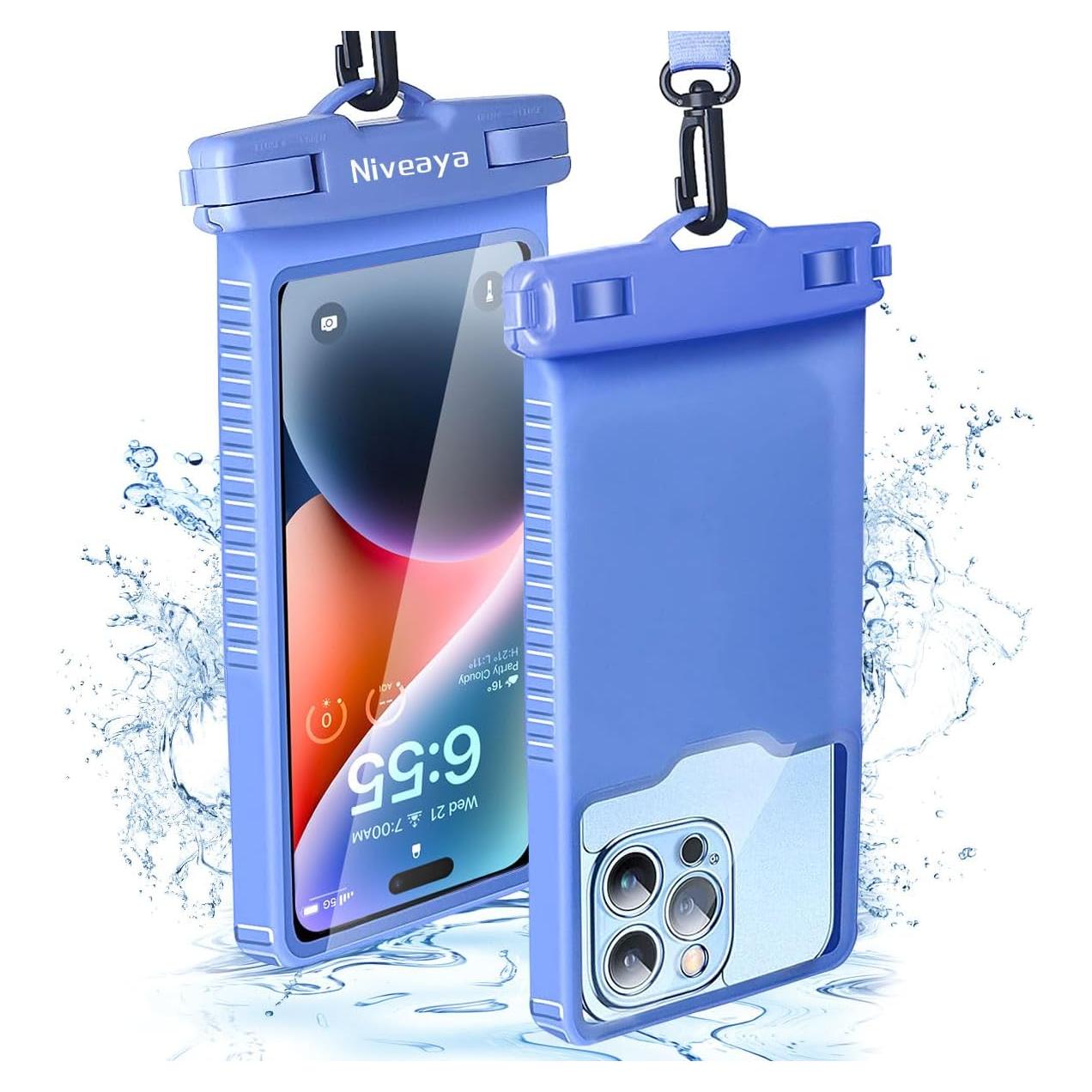 Funda Impermeable Niveaya para iPhone hasta 7" Azul