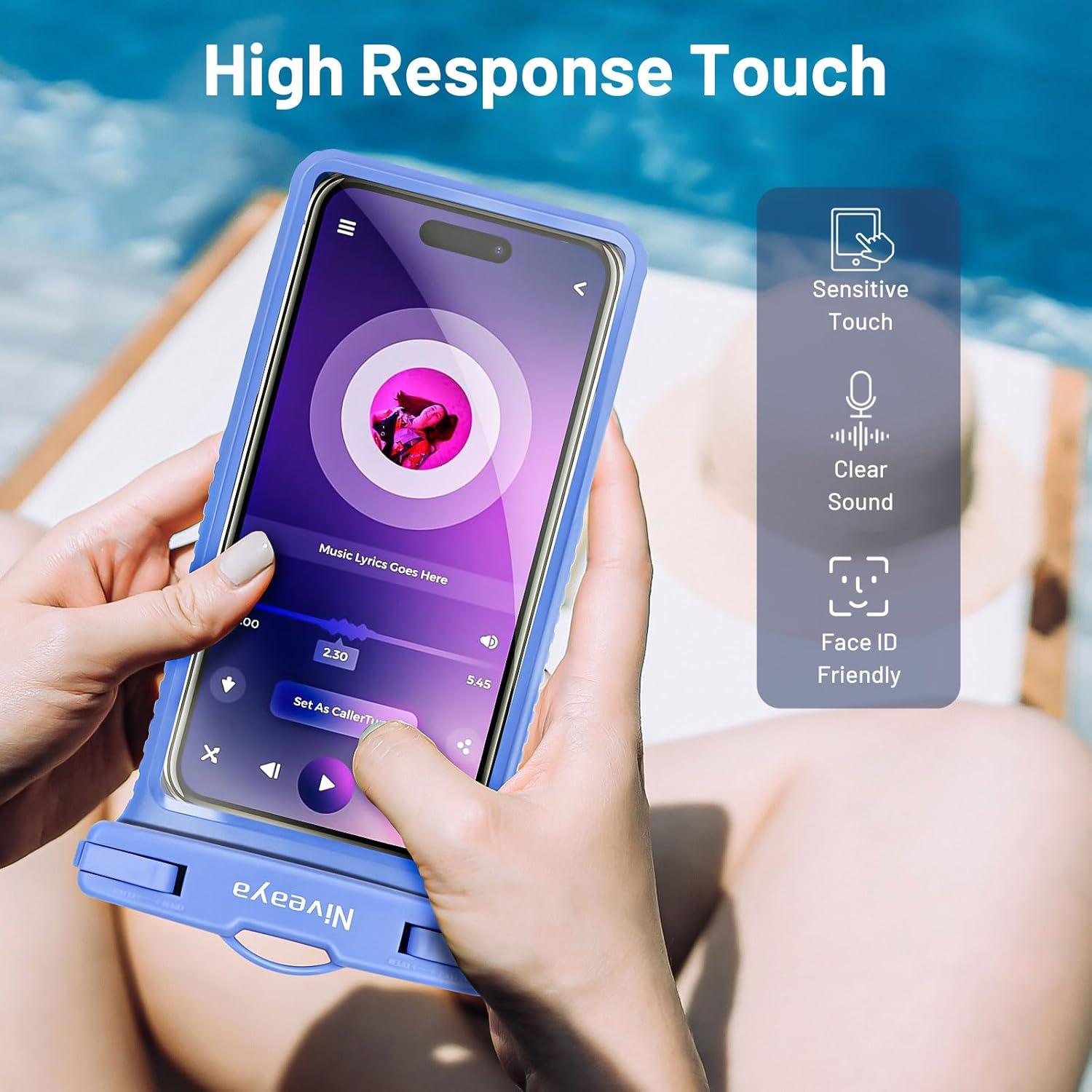 Funda Impermeable Niveaya para iPhone hasta 7" Azul