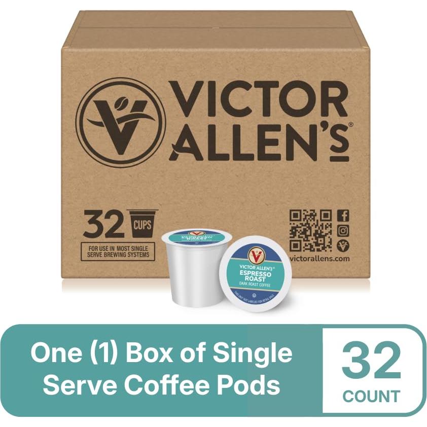 Café Espresso Tostado Victor Allen - 32 Cápsulas para Keurig