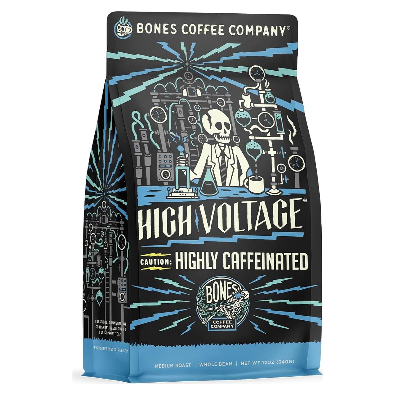Café Alta Tensión Bones Coffee, Grano Entero 340g, Sin Sabor