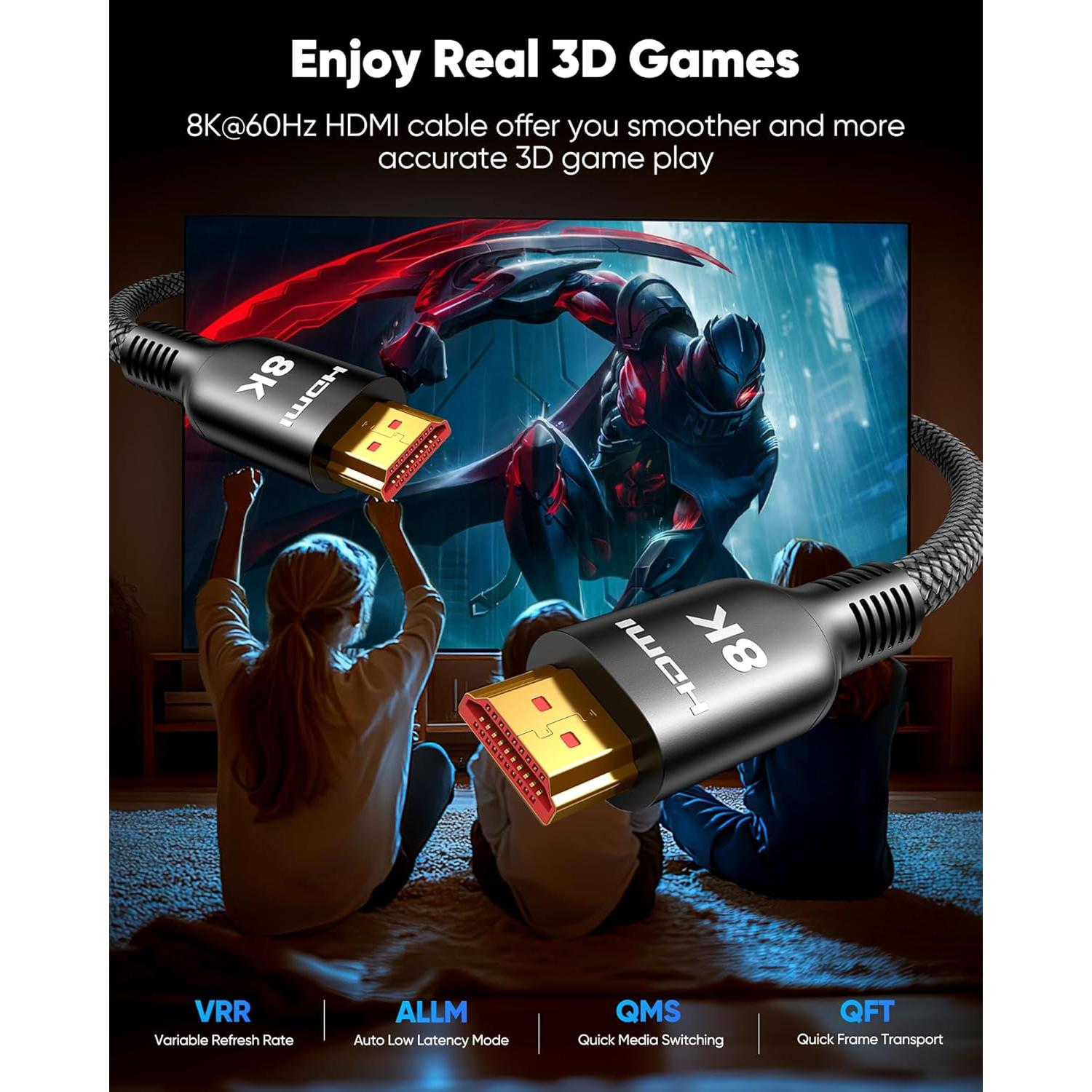 Cable HDMI Corto Highwings 8K 0.46m Ultra 48Gbps 4K@120Hz