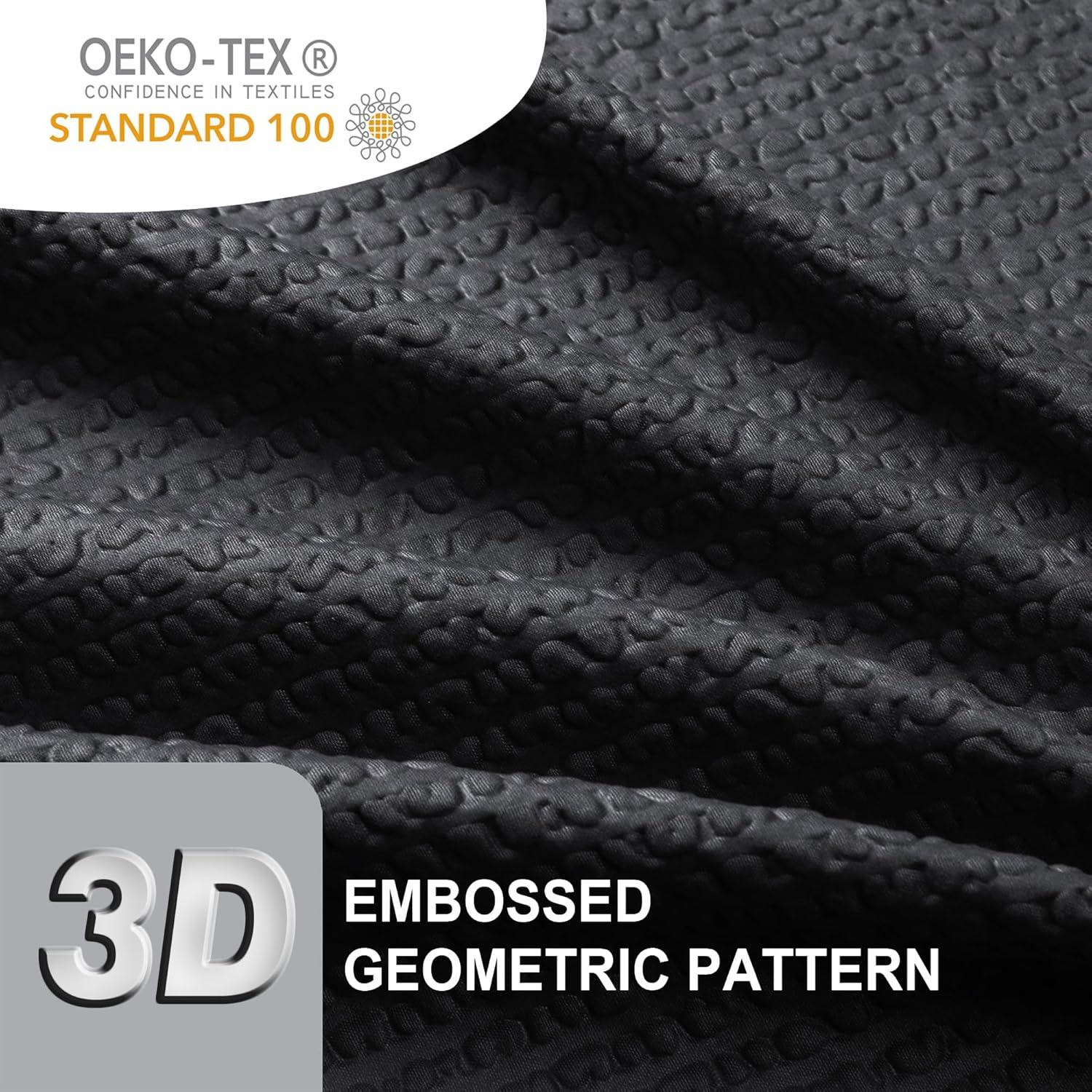 Cortina de Ducha de Tela OVZME Negra 91x183 cm Resistente al Agua