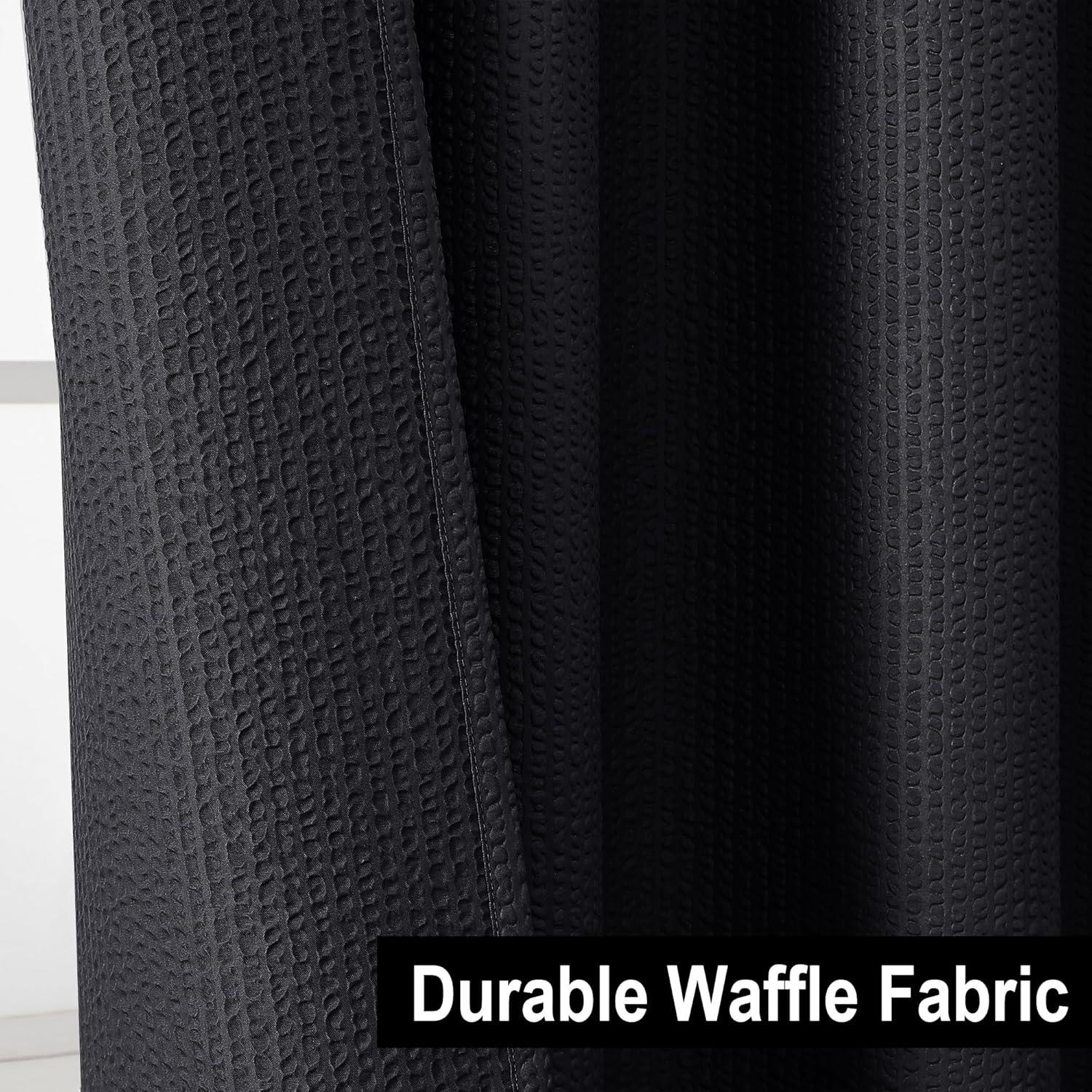 Cortina de Ducha de Tela OVZME Negra 91x183 cm Resistente al Agua