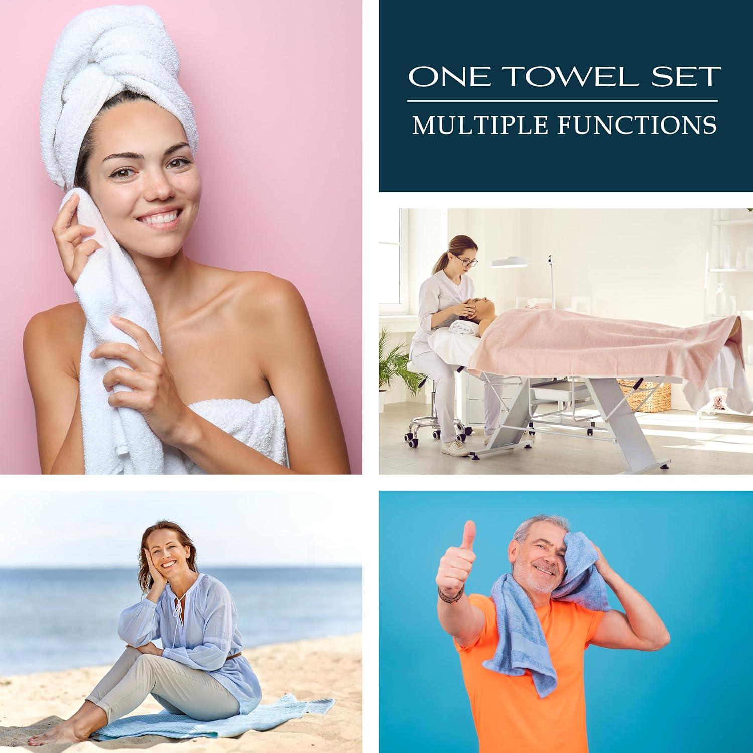 Juego de Toallas de Lujo Mocassi 100% Algodón Turco 6 Piezas Aqua