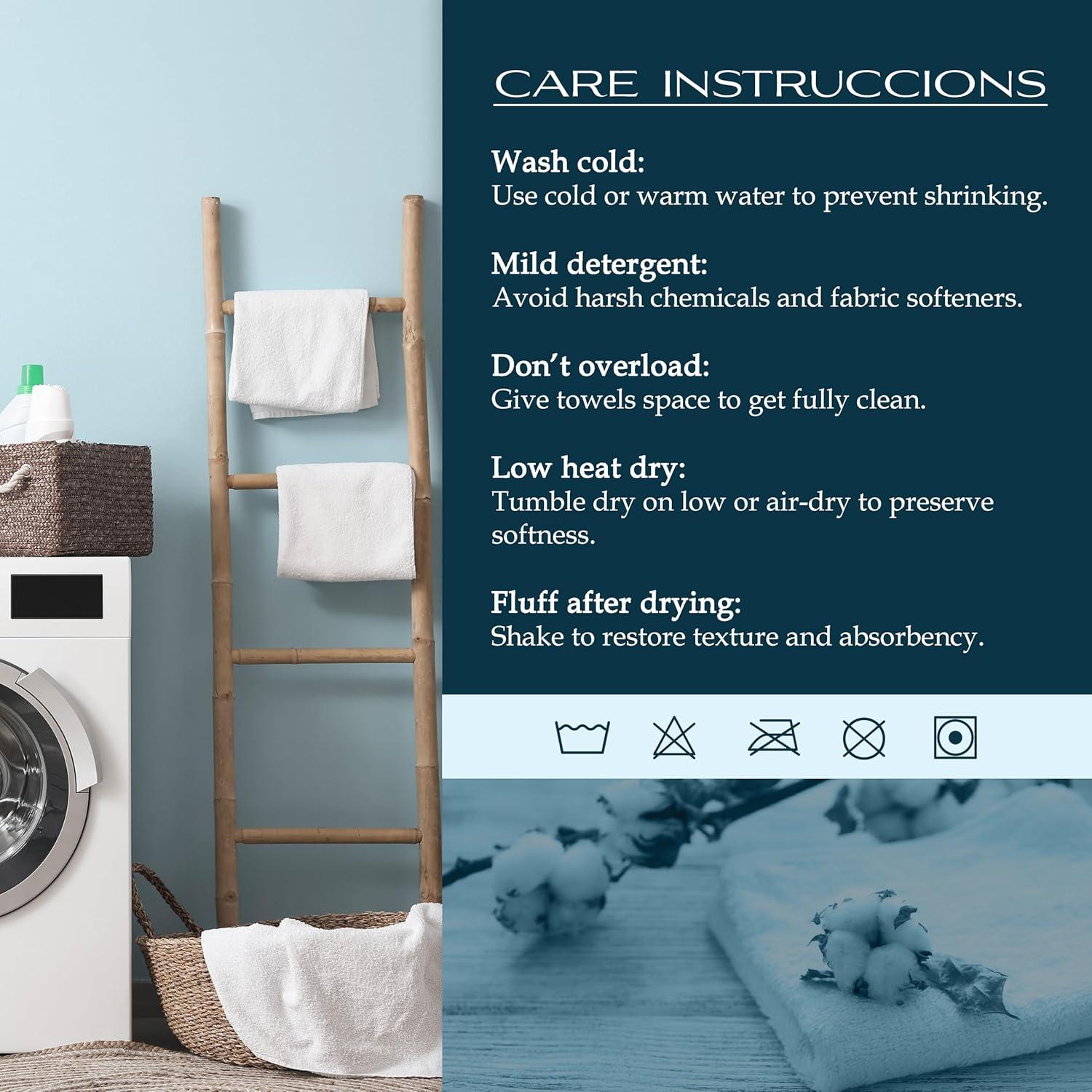 Juego de Toallas de Lujo Mocassi 100% Algodón Turco 6 Piezas Aqua