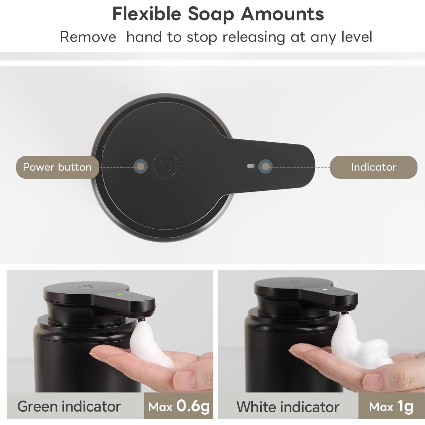 Dispensador de Jabón Espumoso Automático LAOPAO 295ml Negro