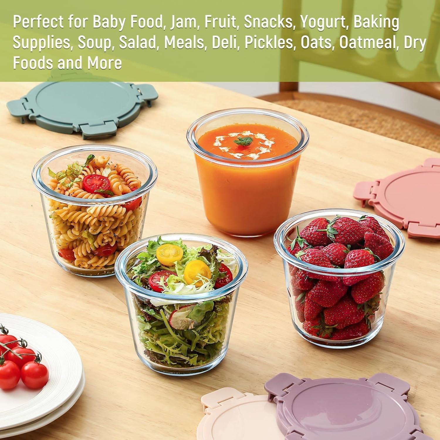 Contenedores de Vidrio Snuvid 3 Tazas 4 Piezas Herméticos BPA