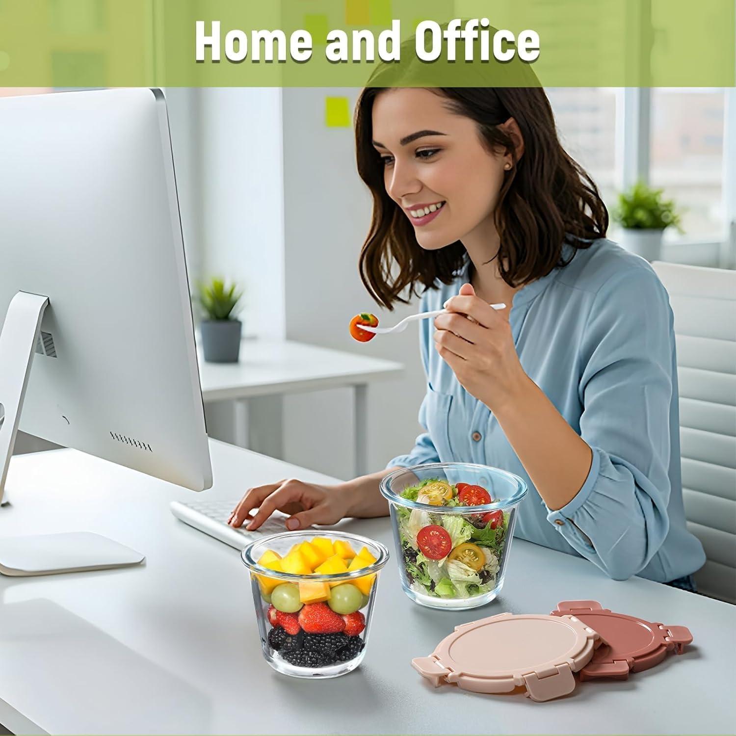 Contenedores de Vidrio Snuvid 3 Tazas 4 Piezas Herméticos BPA