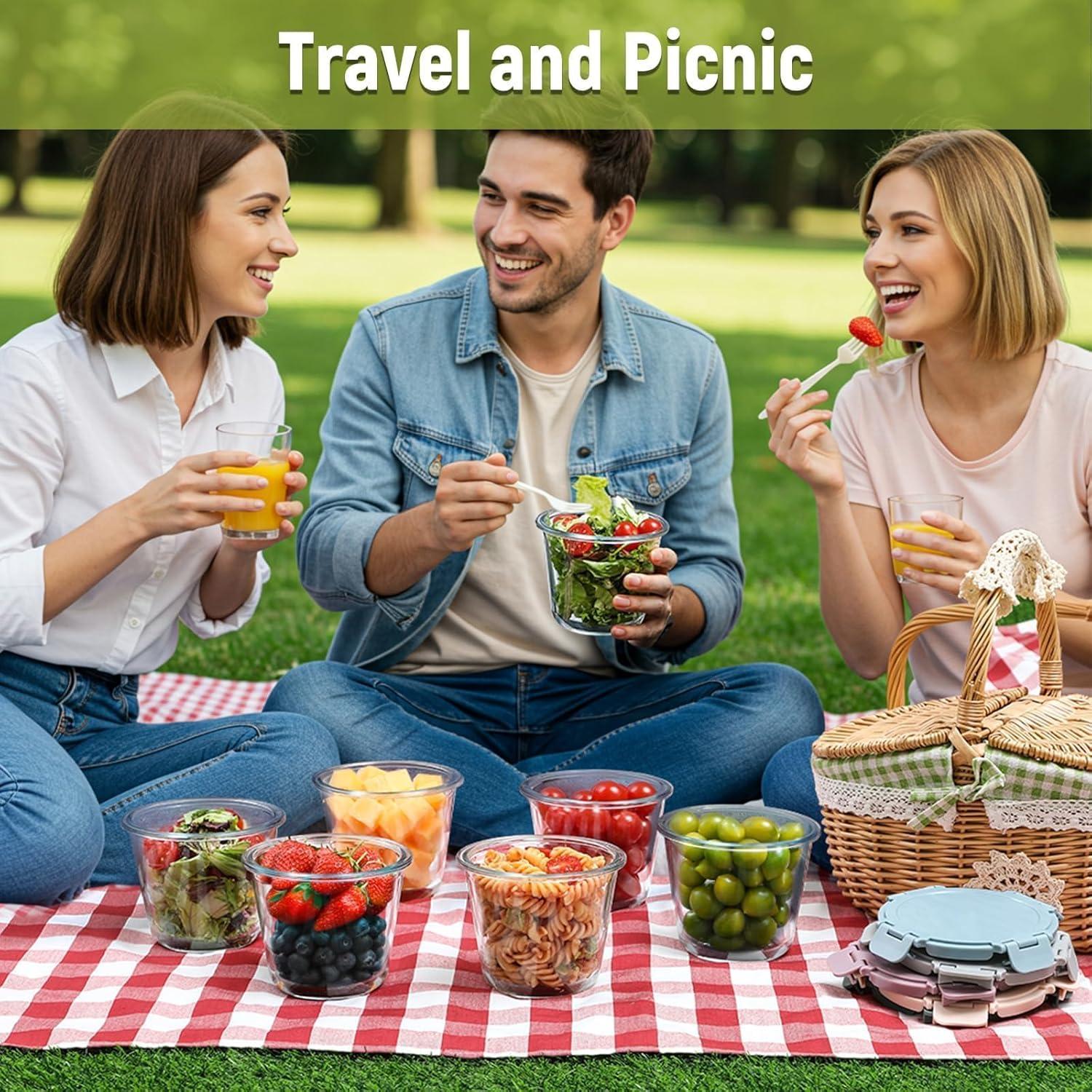 Contenedores de Vidrio Snuvid 3 Tazas 4 Piezas Herméticos BPA