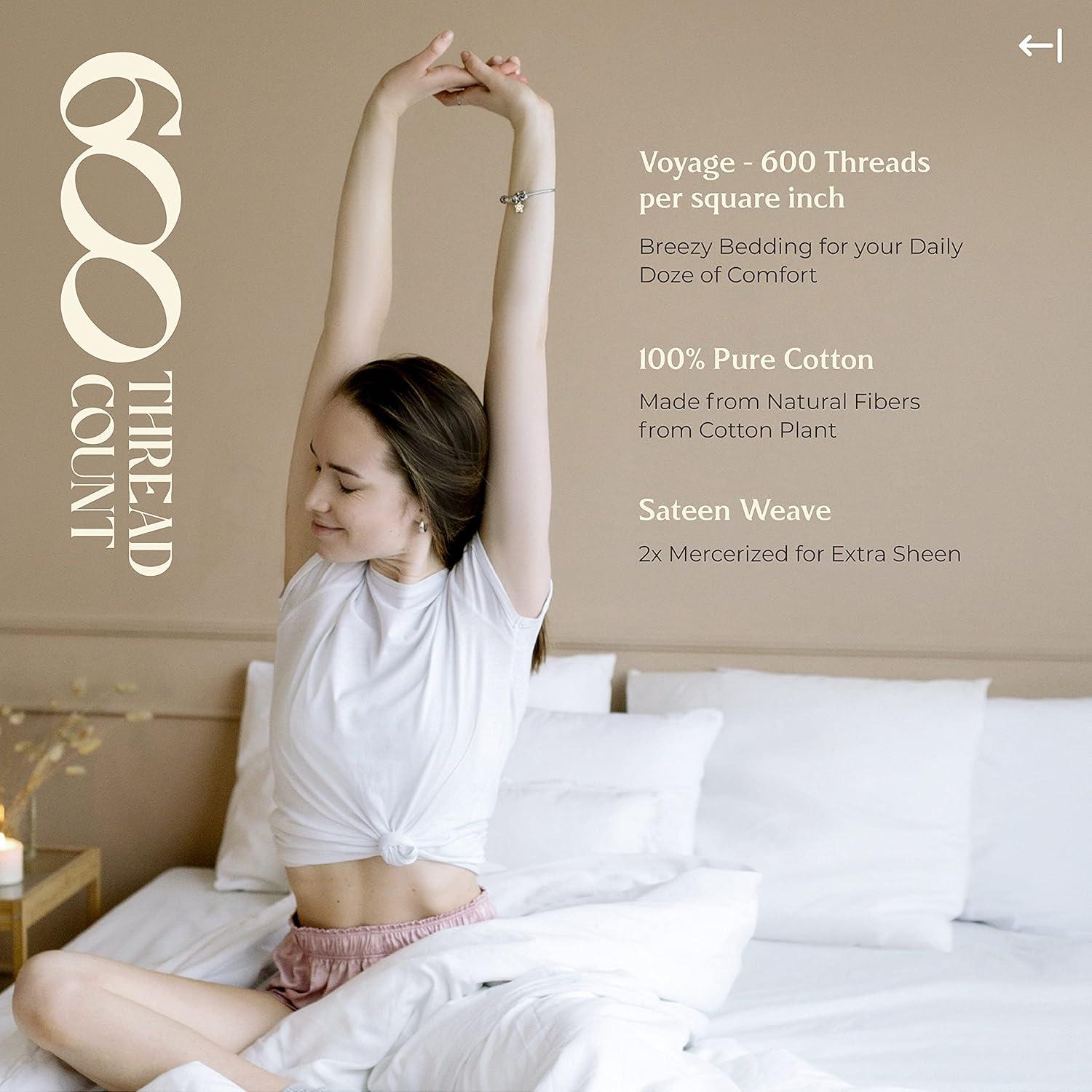 Juego de Sábanas Individual 100% Algodón Egipcio Mayfair 600 Hilos