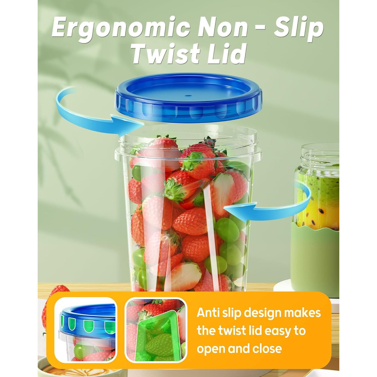 Paquete de 12 Contenedores de Almacenamiento 1 L BiuLeon