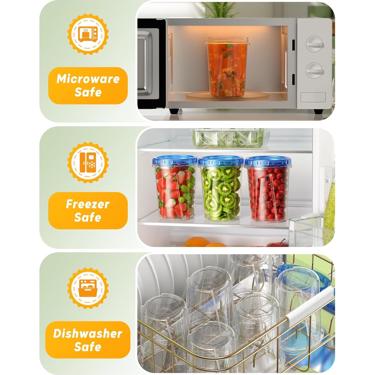 Paquete de 12 Contenedores de Almacenamiento 1 L BiuLeon