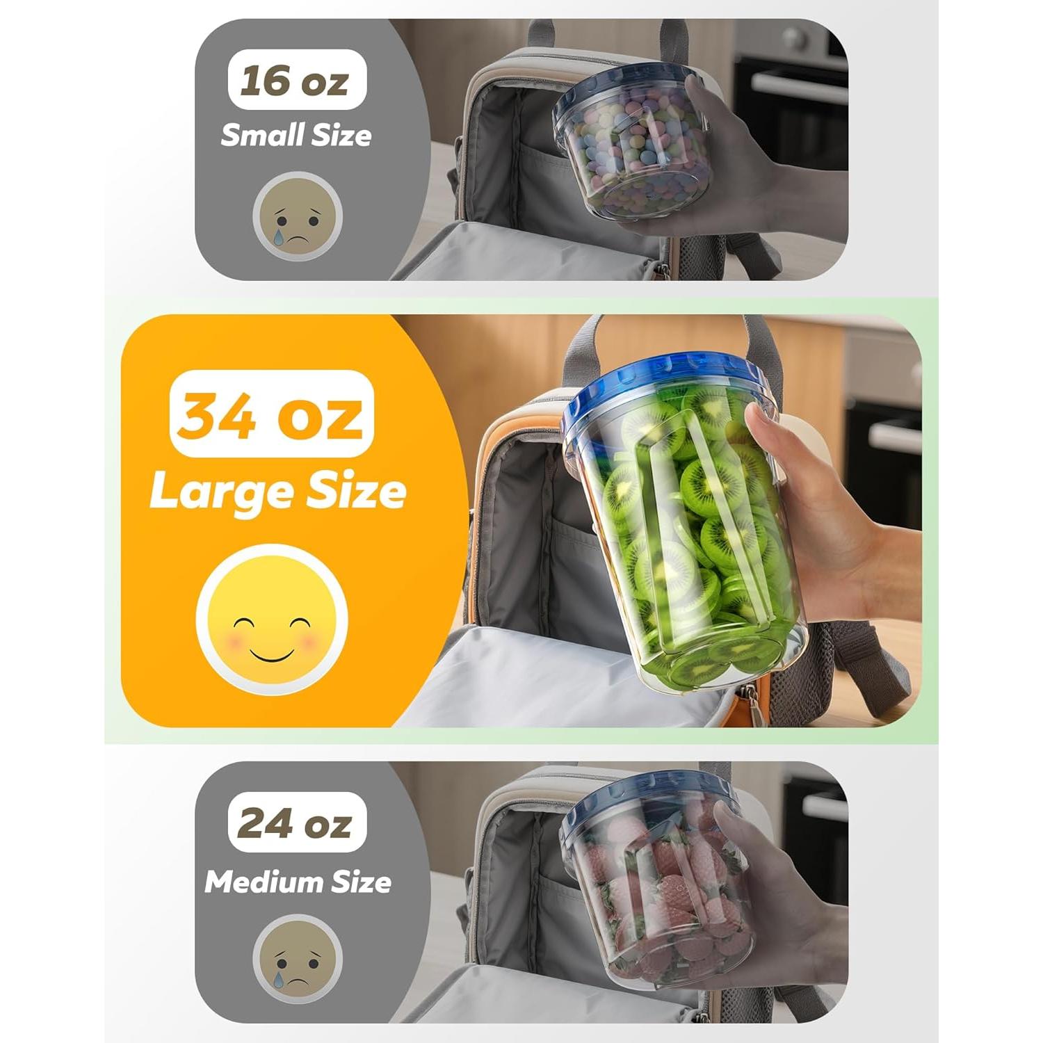 Paquete de 12 Contenedores de Almacenamiento 1 L BiuLeon