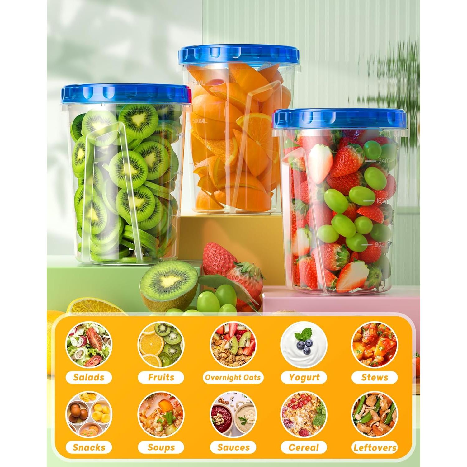 Paquete de 12 Contenedores de Almacenamiento 1 L BiuLeon