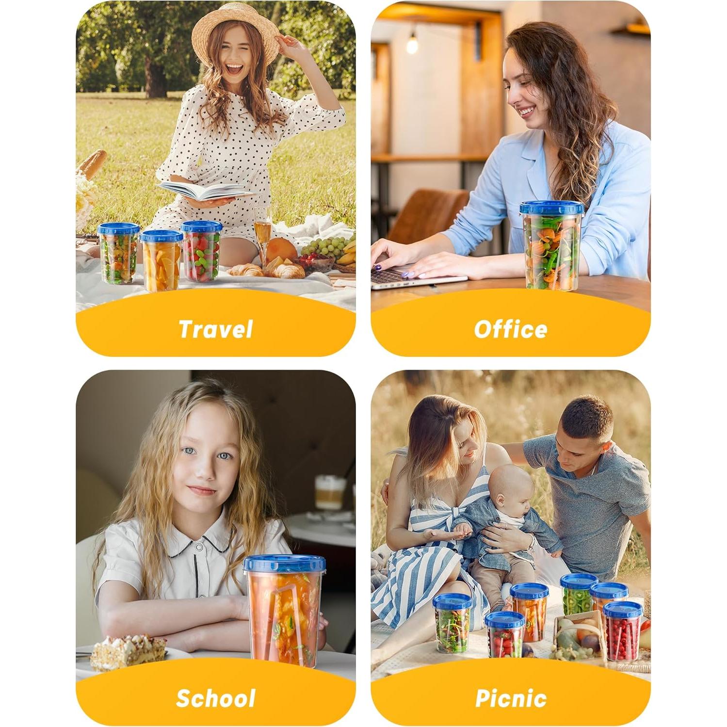 Paquete de 12 Contenedores de Almacenamiento 1 L BiuLeon