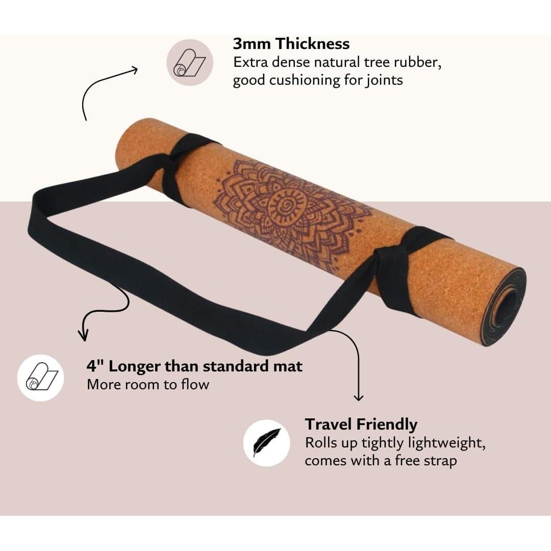 Alfombrilla de Yoga Shakti Warrior de Corcho Antideslizante 183x61cm