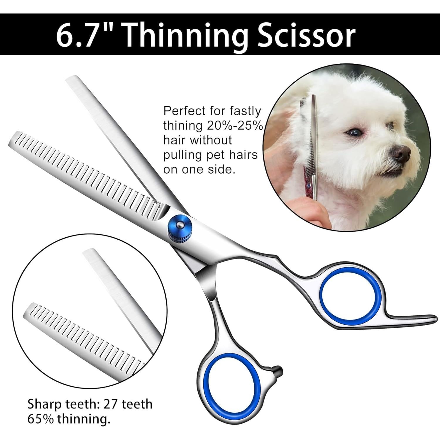 Kit de Tijeras para Acicalar Perros Wikdey 4 en 1 con Peine