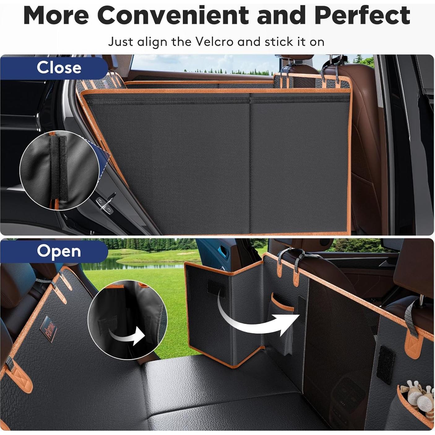 FURTIME Funda de Asiento para Perros Negro Ajuste Universal