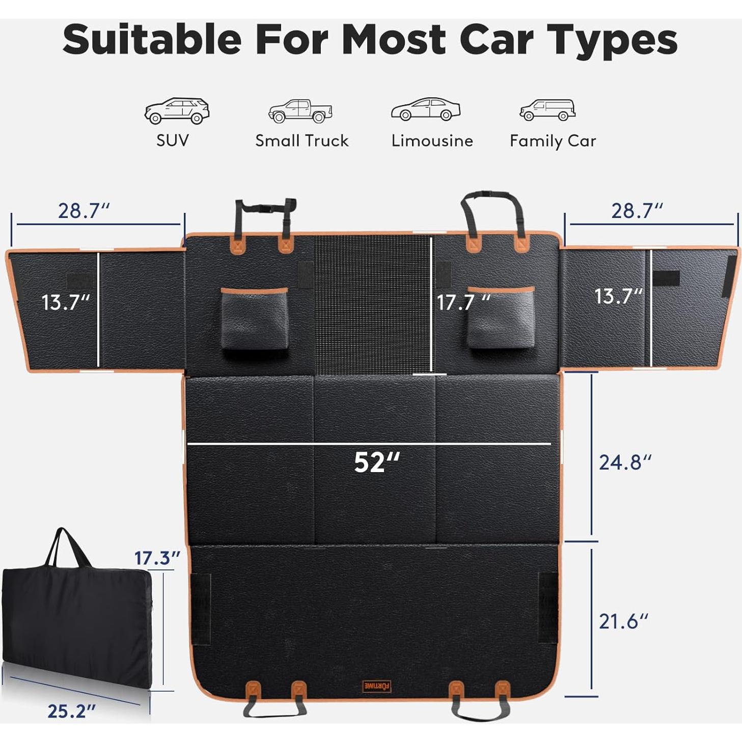 FURTIME Funda de Asiento para Perros Negro Ajuste Universal