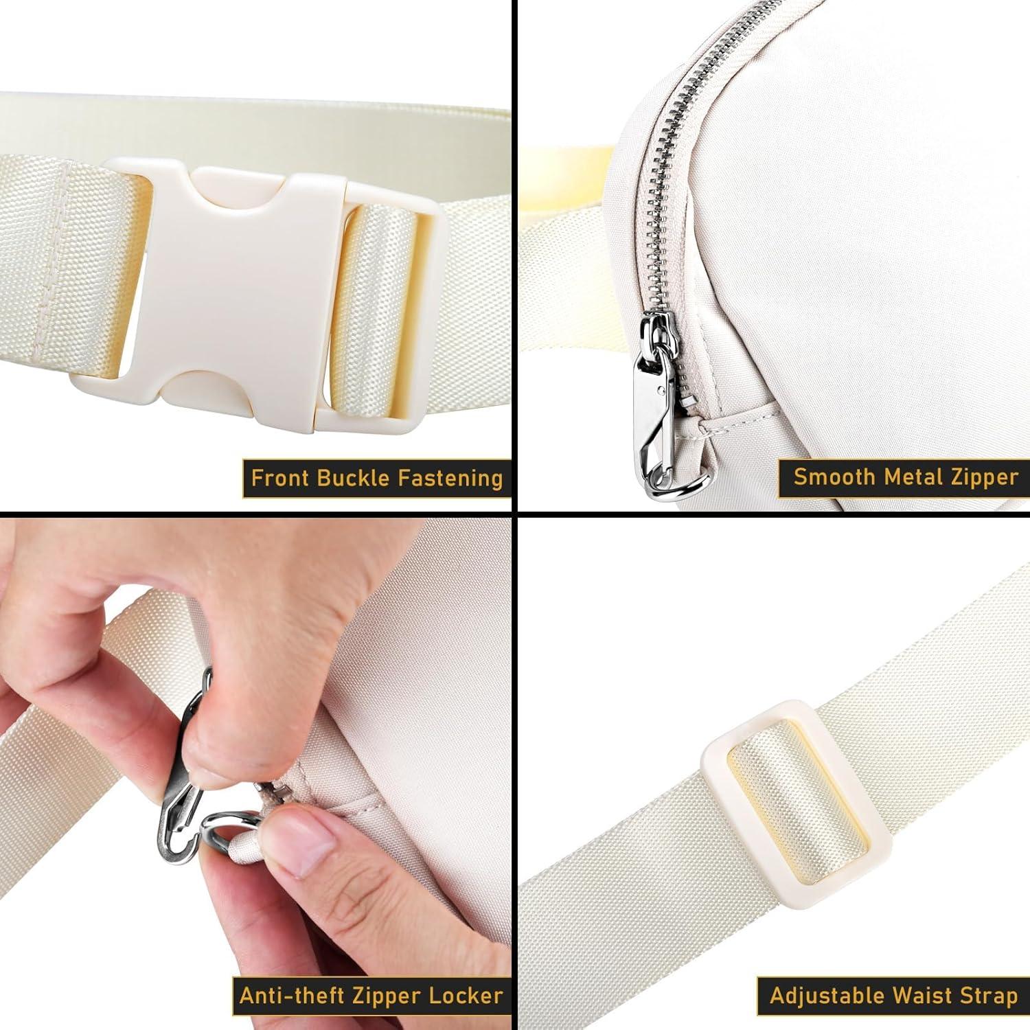 Riñonera Unisex MELCOU Beige - Bolsa de Cintura Ajustable 220g