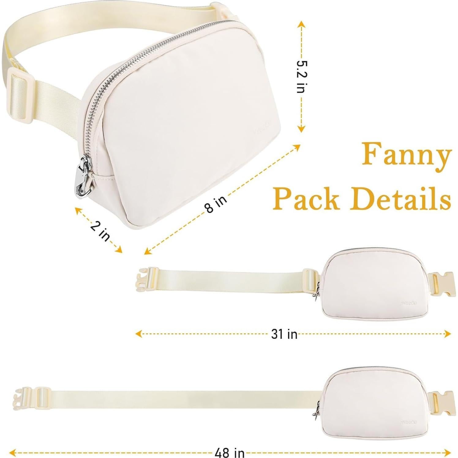 Riñonera Unisex MELCOU Beige - Bolsa de Cintura Ajustable 220g