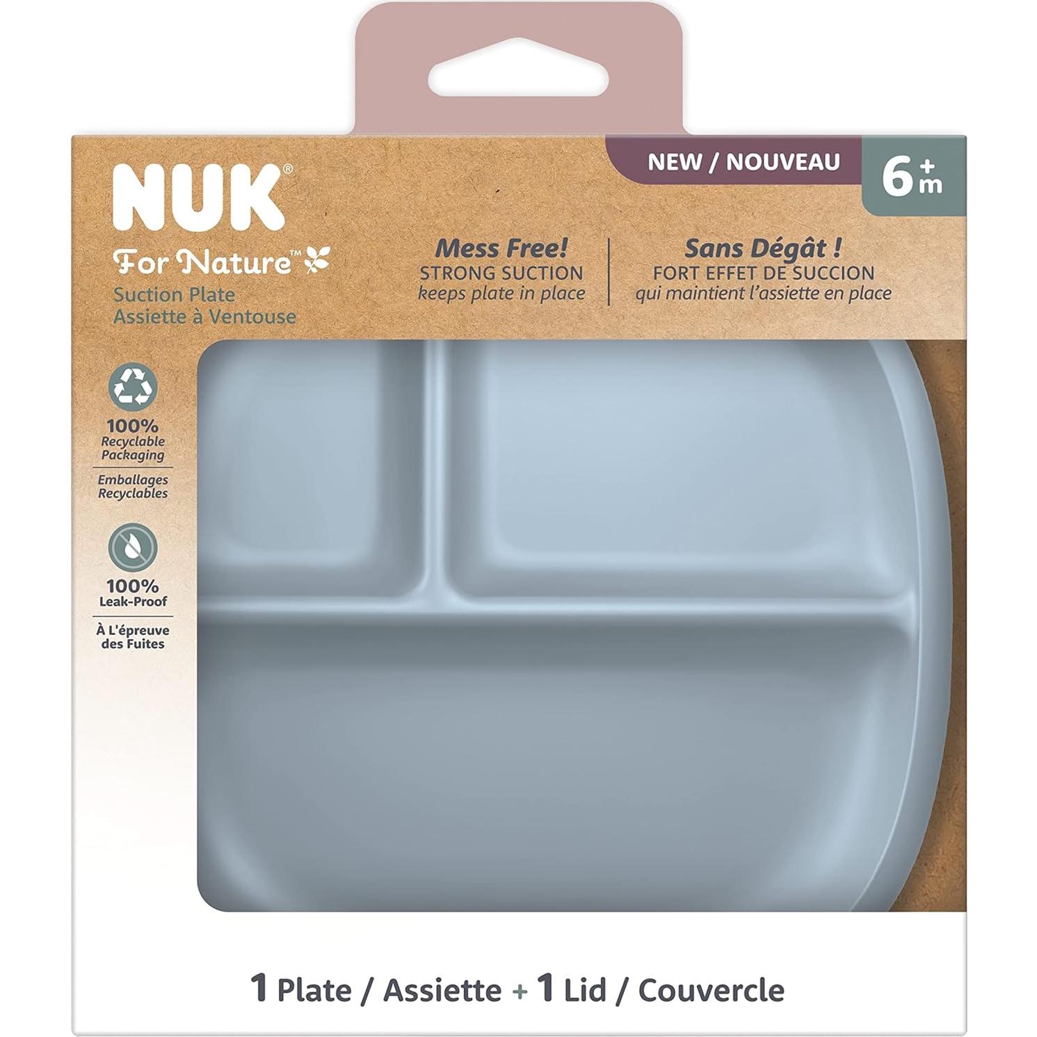 Plato de Succión NUK por Naturaleza con Tapa a Prueba de Fugas