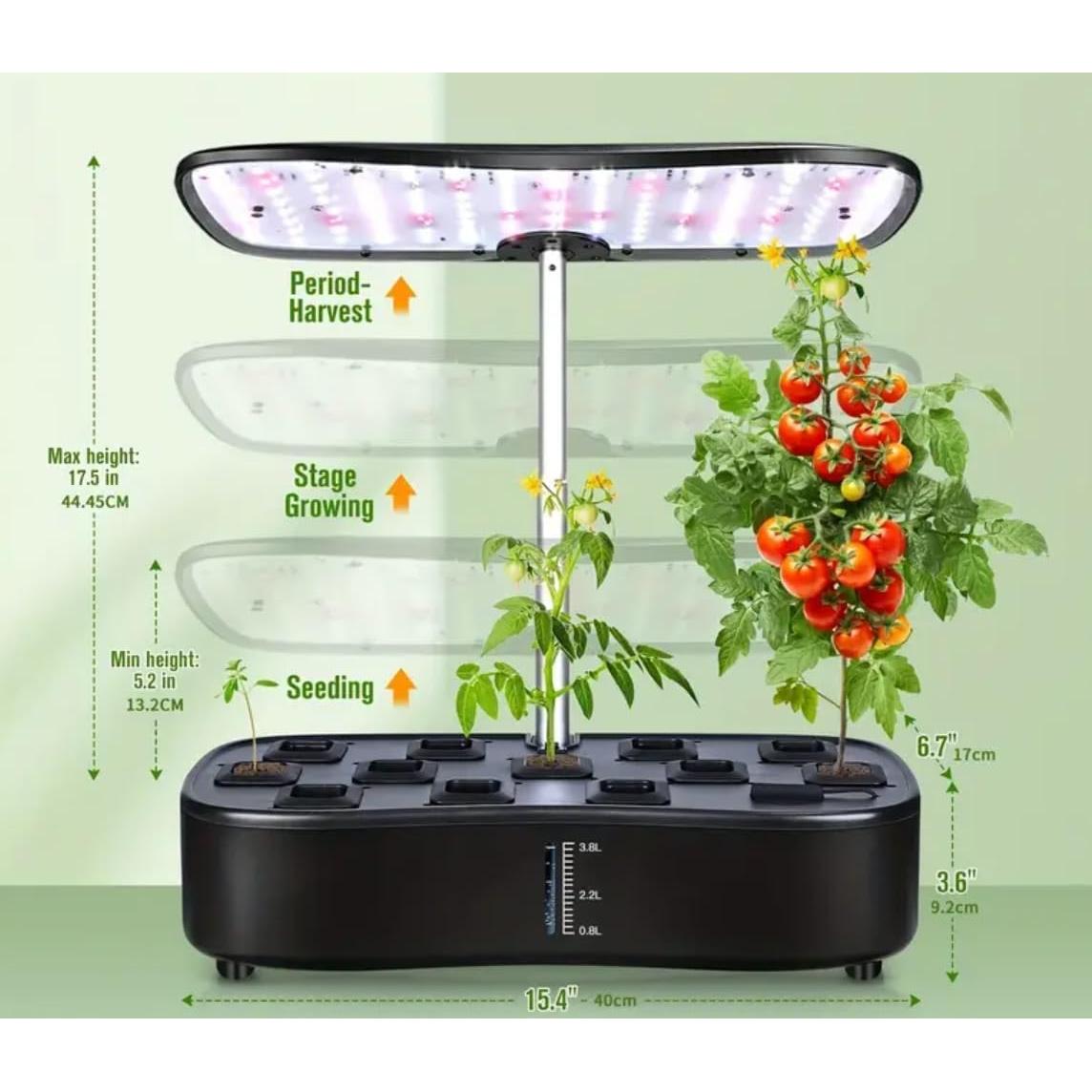 Sistema de Jardín Hidropónico Interior SEDLAV con Luz LED 12 Plantas