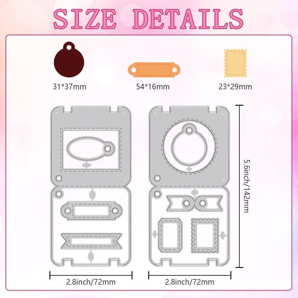 Troqueles de Corte DELORIGIN para Scrapbooking - 2 Juegos Etiquetas