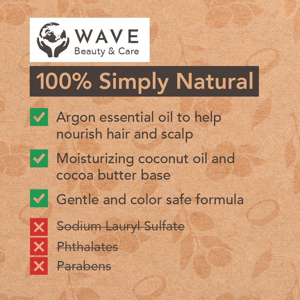 Juego de Champú y Acondicionador en Barra Wave - Vegano y Sin Sulfatos - Hidratación Intensa con Aceite de Argan