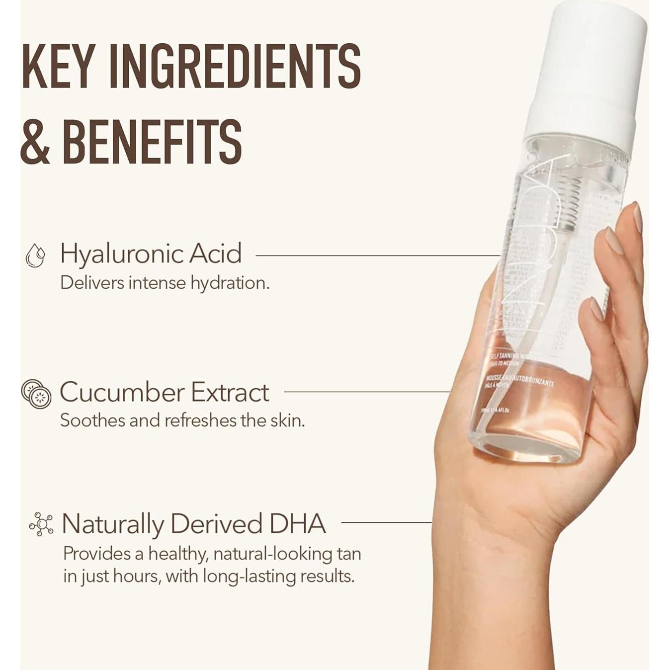 Mousse Autobronceador Nuda Cloudfoam 181g - Hidratante y Orgánico