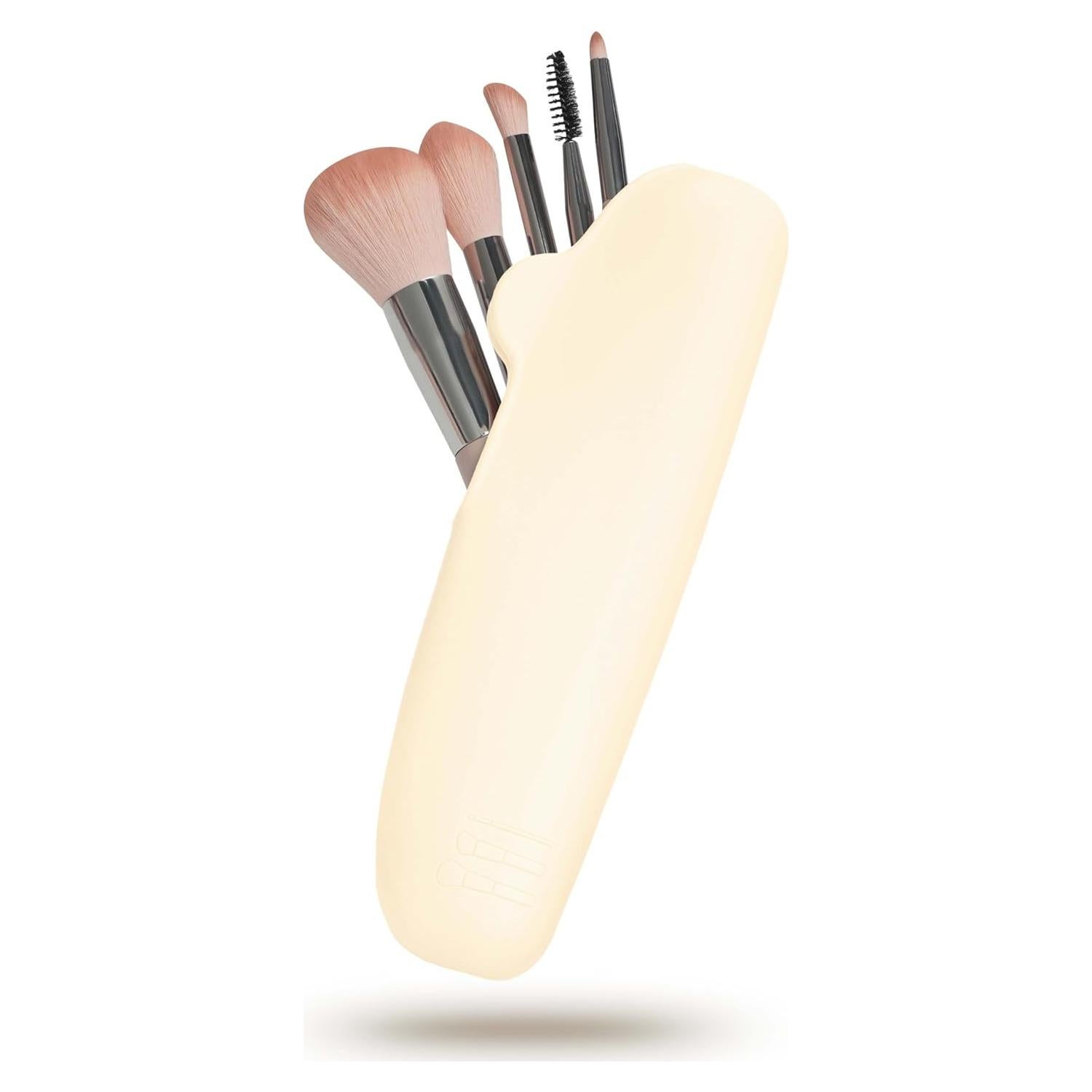 Soporte de Brochas de Maquillaje Bpluma Blanco, Estuche Lavable