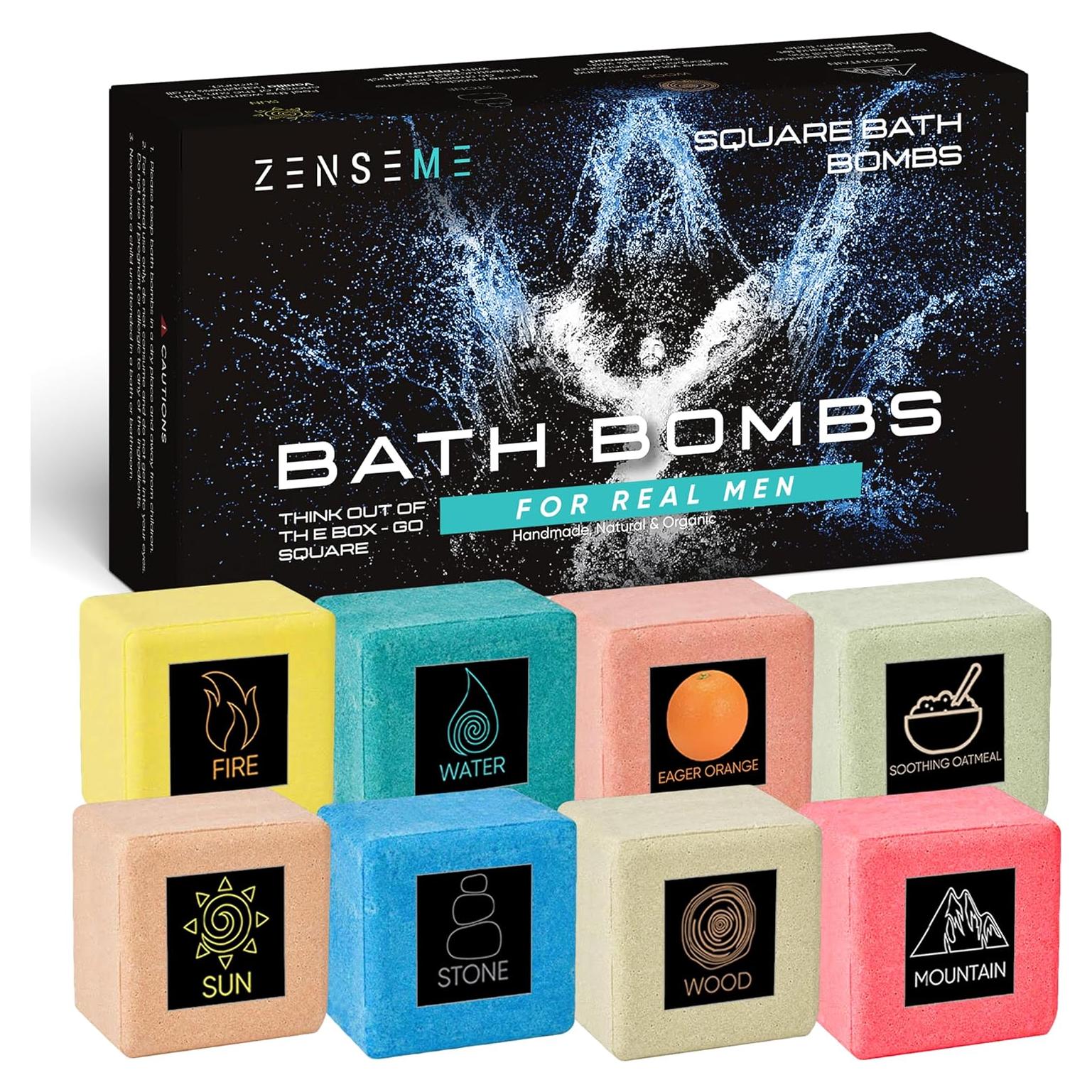 Set de 8 Bombas de Baño Orgánicas para Hombres ZenseMe