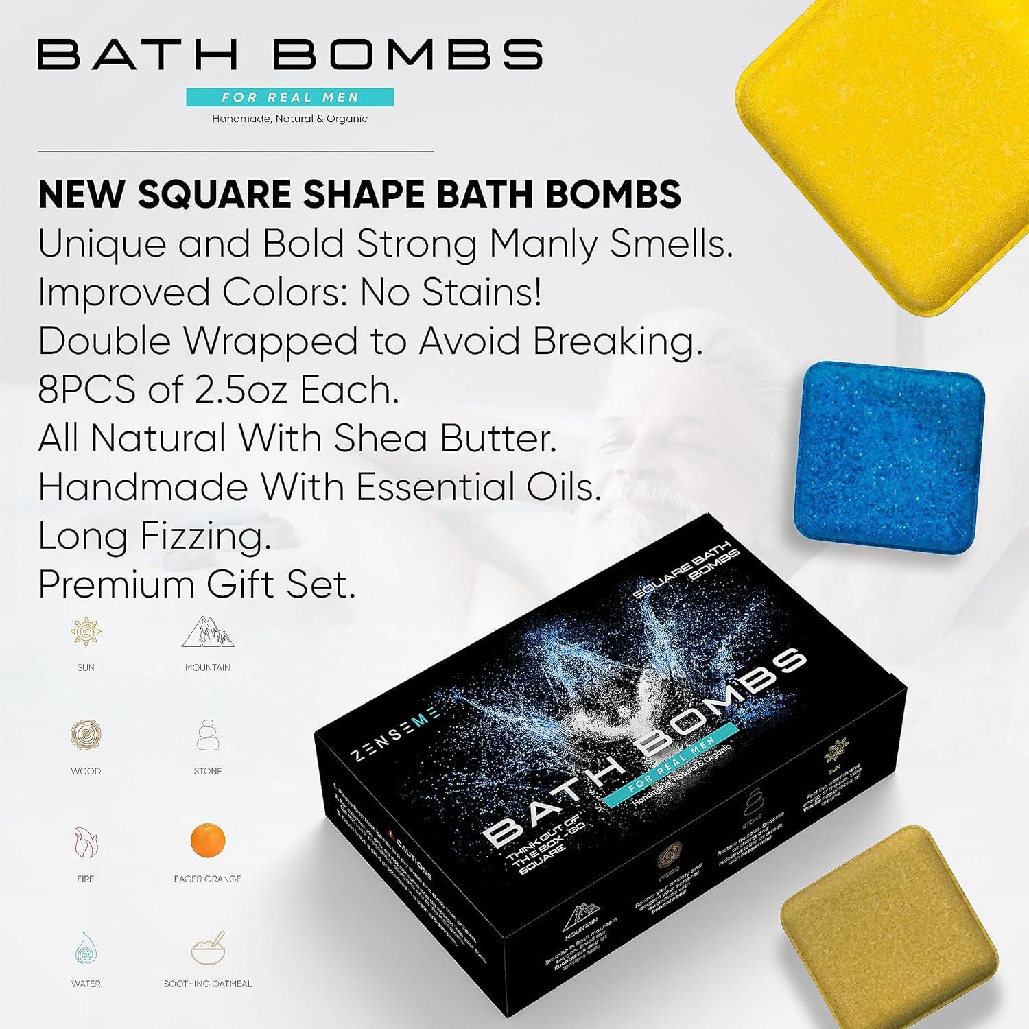 Set de 8 Bombas de Baño Orgánicas para Hombres ZenseMe