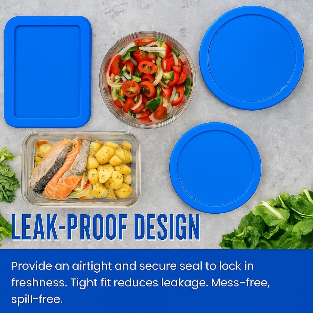 Tapa de Reemplazo Pyrex Azul 9 Piezas - A prueba de Fugas