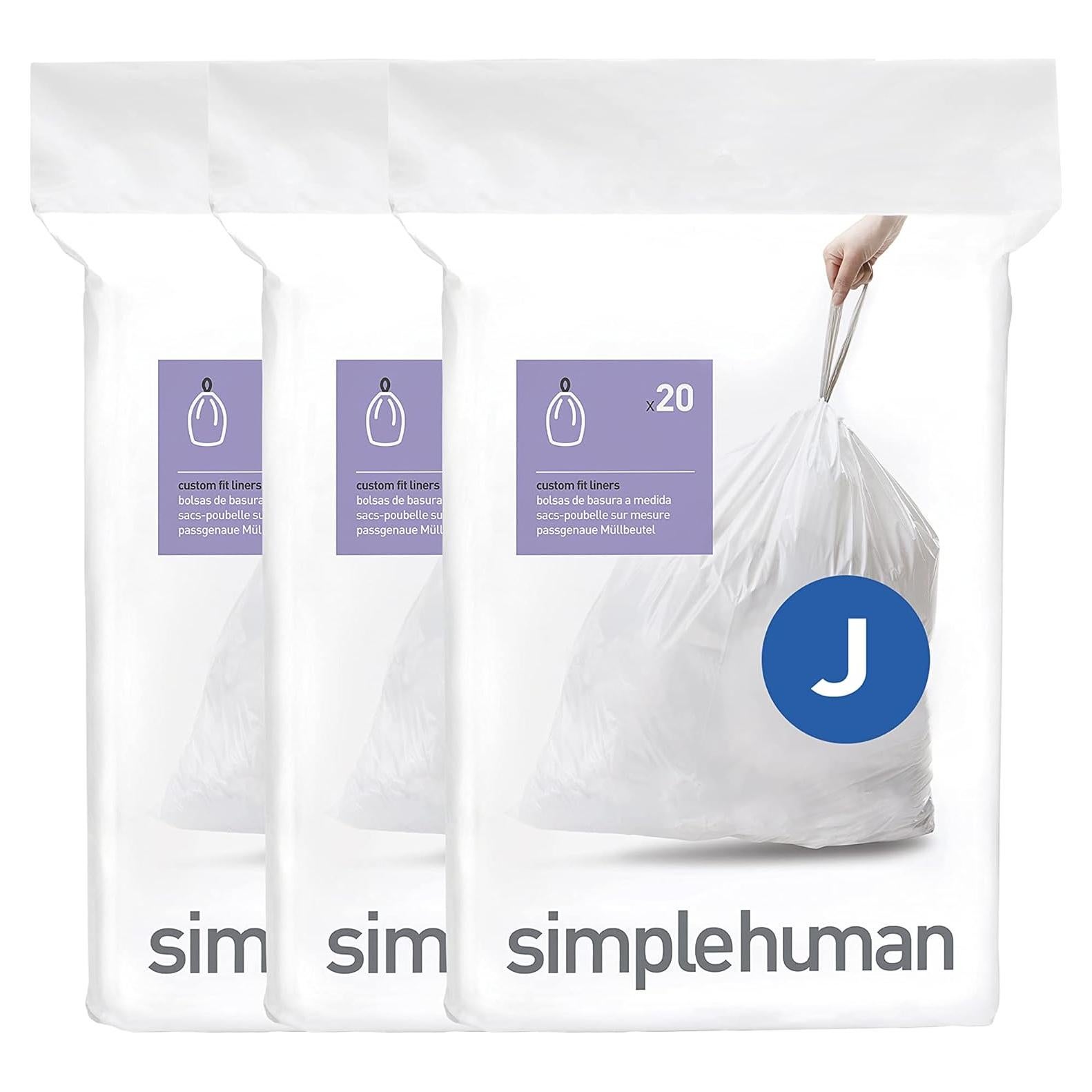 Bolsas de Basura Ajustadas simplehuman Código J 60 Contador 45L