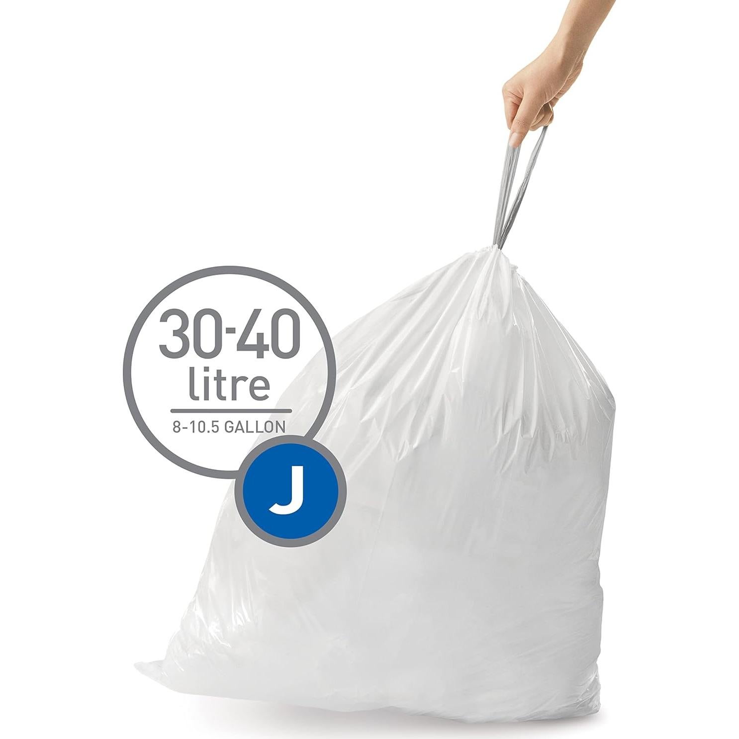 Bolsas de Basura Ajustadas simplehuman Código J 60 Contador 45L