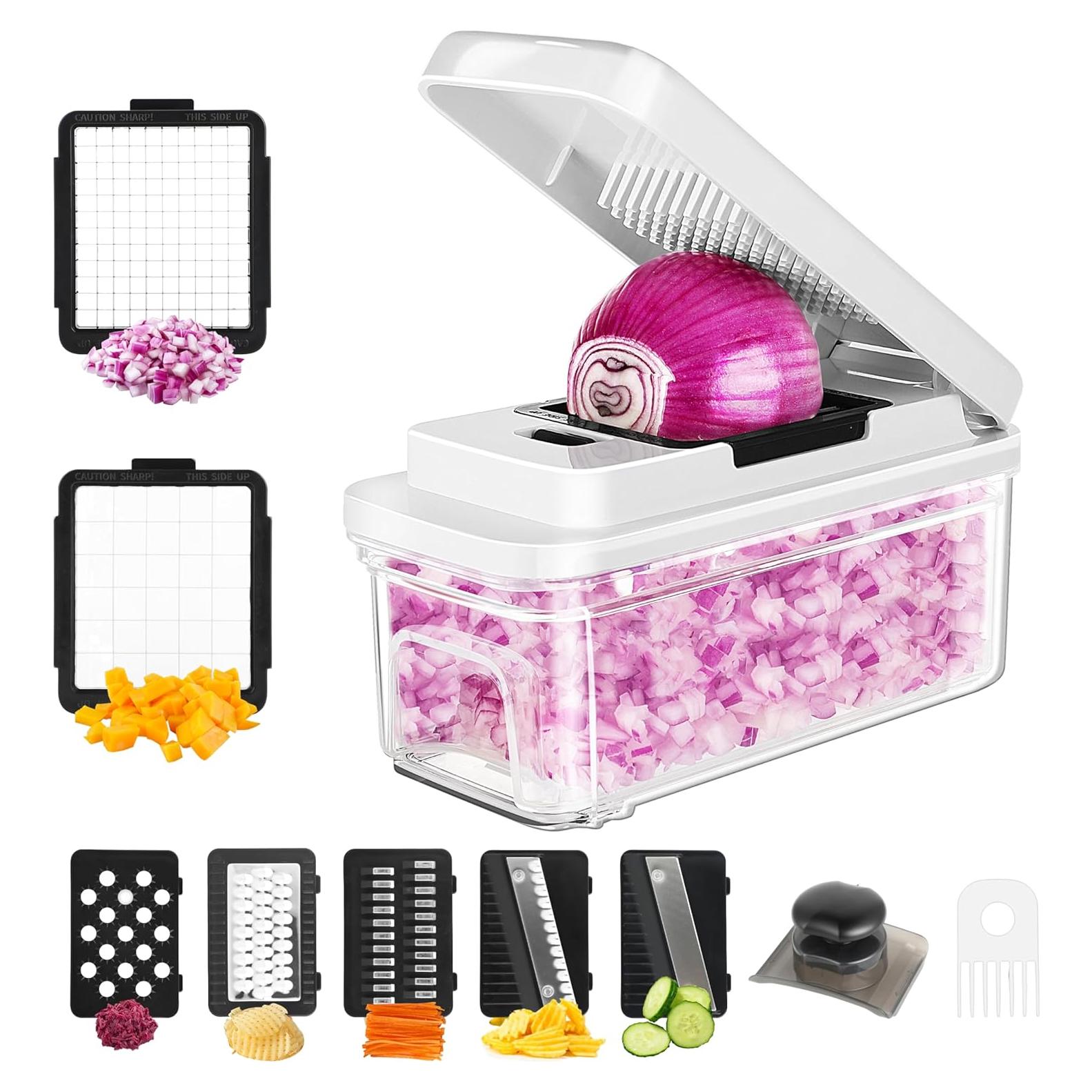 Picador de Verduras ZABINS 7 Cuchillas 900mL Blanco