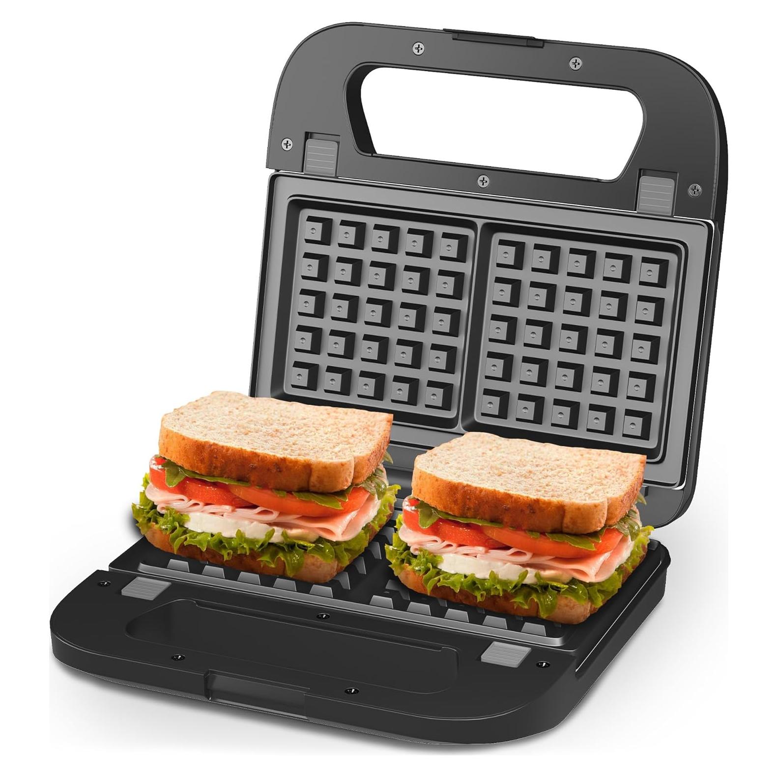 Máquina de Sandwich 3 en 1 SUNVIVIPRO 750W Placas Removibles