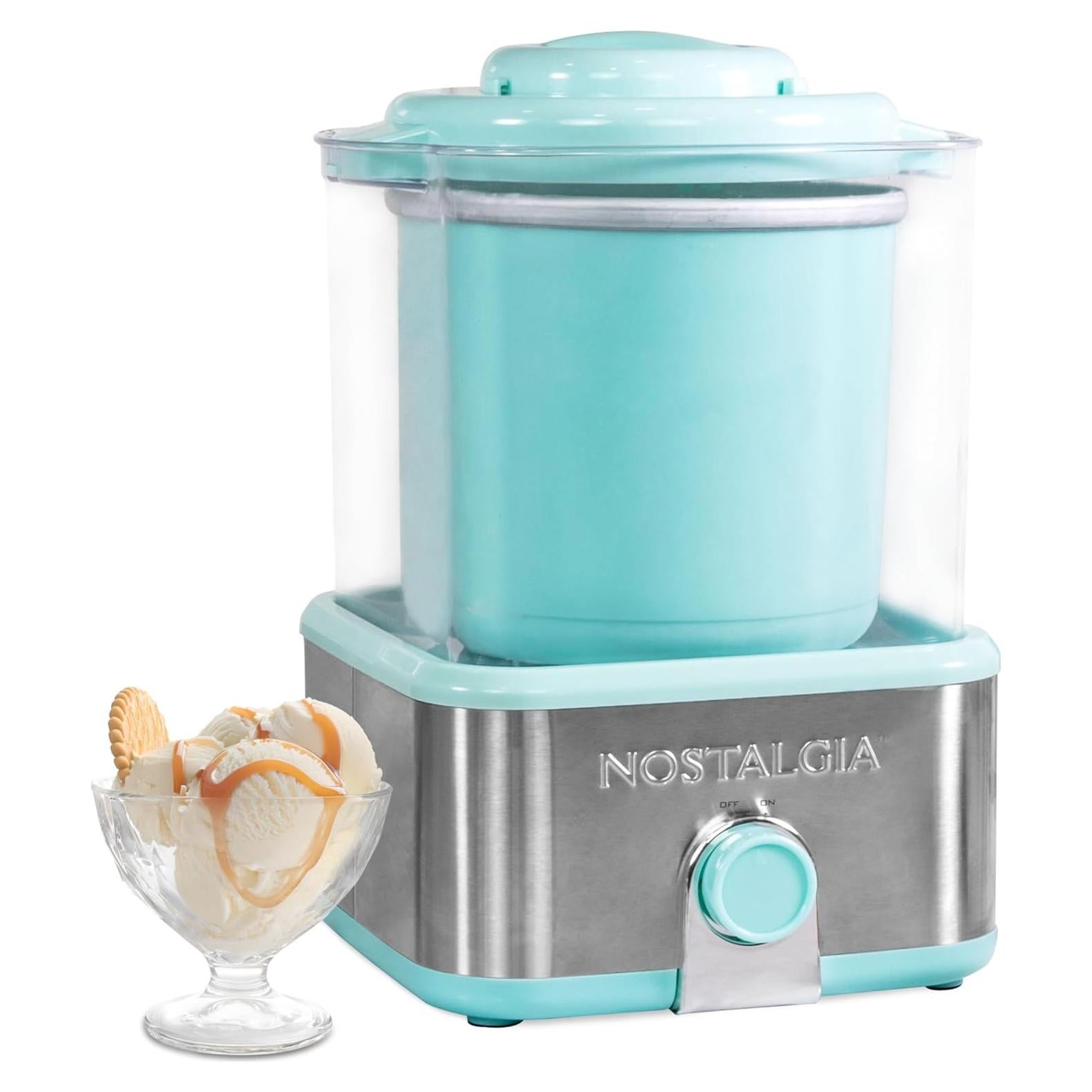 Máquina de Helados Eléctrica Nostalgia 2L Acero Inoxidable Aqua