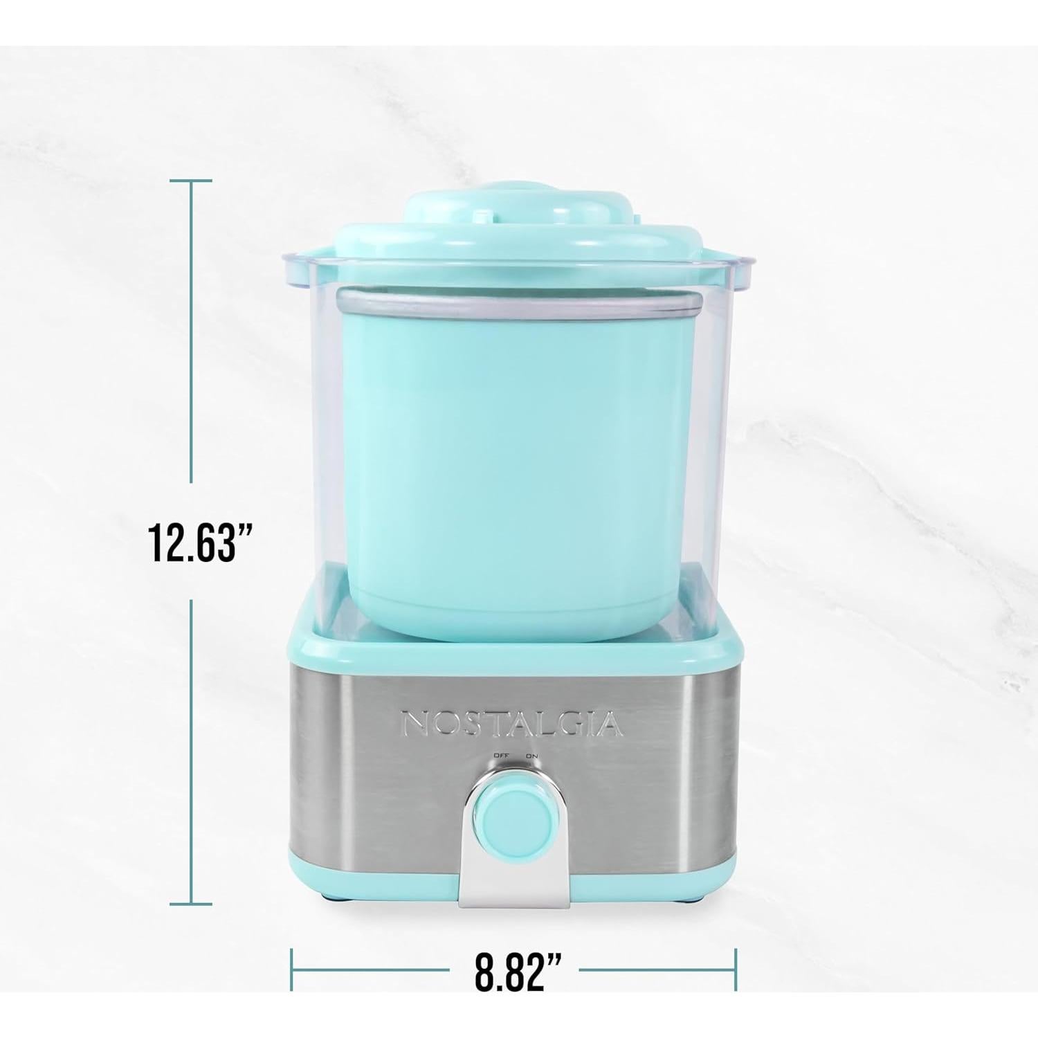 Máquina de Helados Eléctrica Nostalgia 2L Acero Inoxidable Aqua