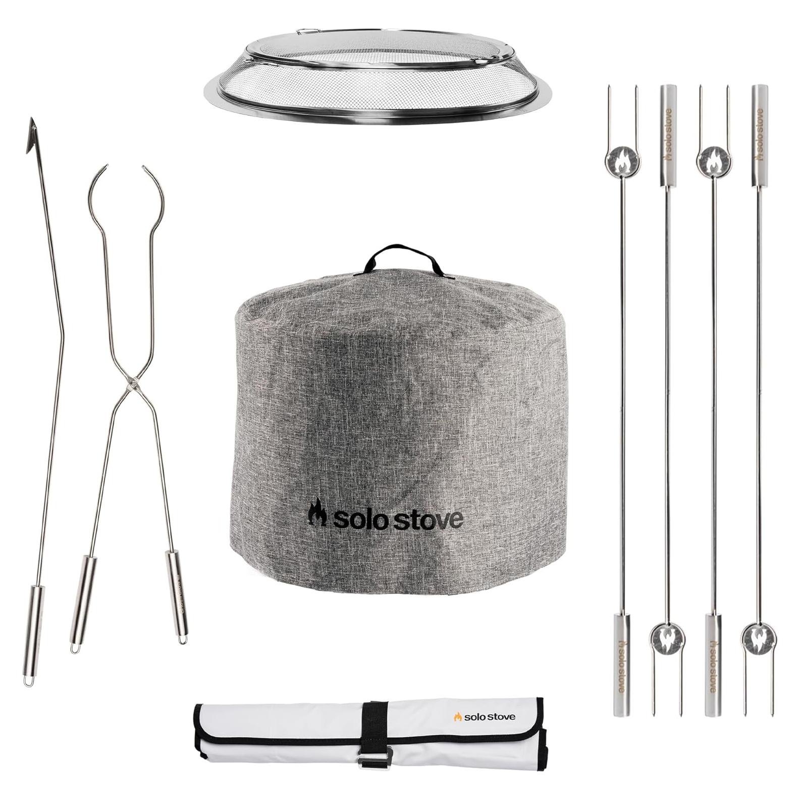 Paquete Accesorios Fogata Bonfire Solo Stove - Escudo, Refugio, Palos