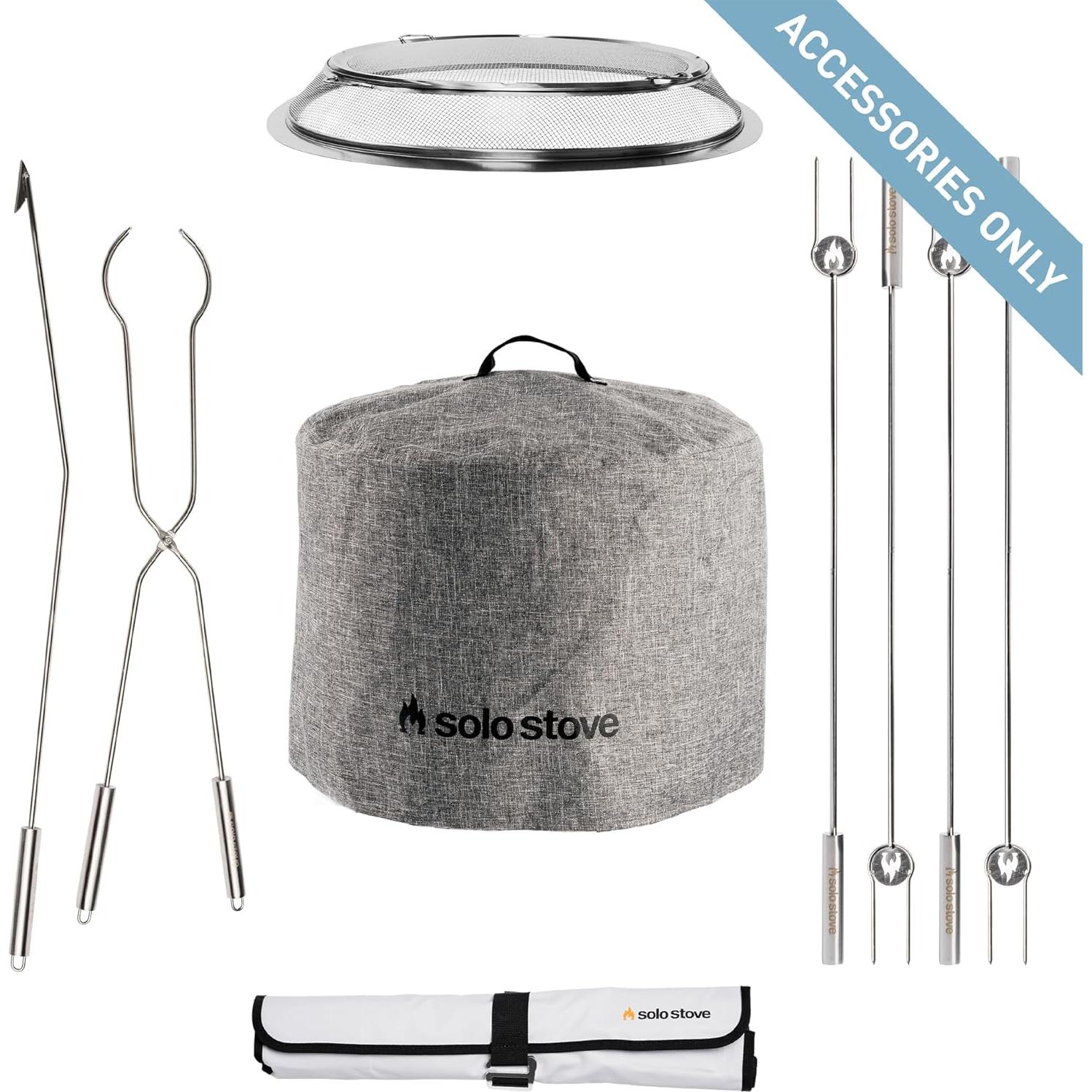 Paquete Accesorios Fogata Bonfire Solo Stove - Escudo, Refugio, Palos