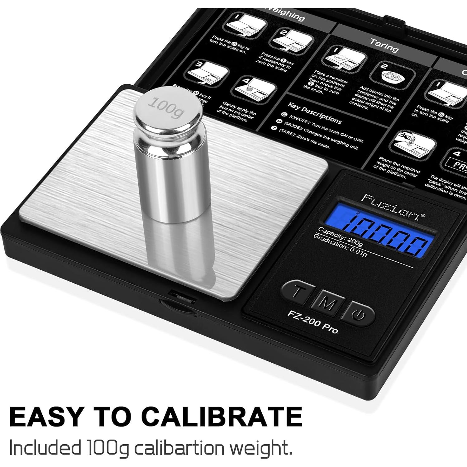 Báscula Digital de Precisión Fuzion 200g con Calibración