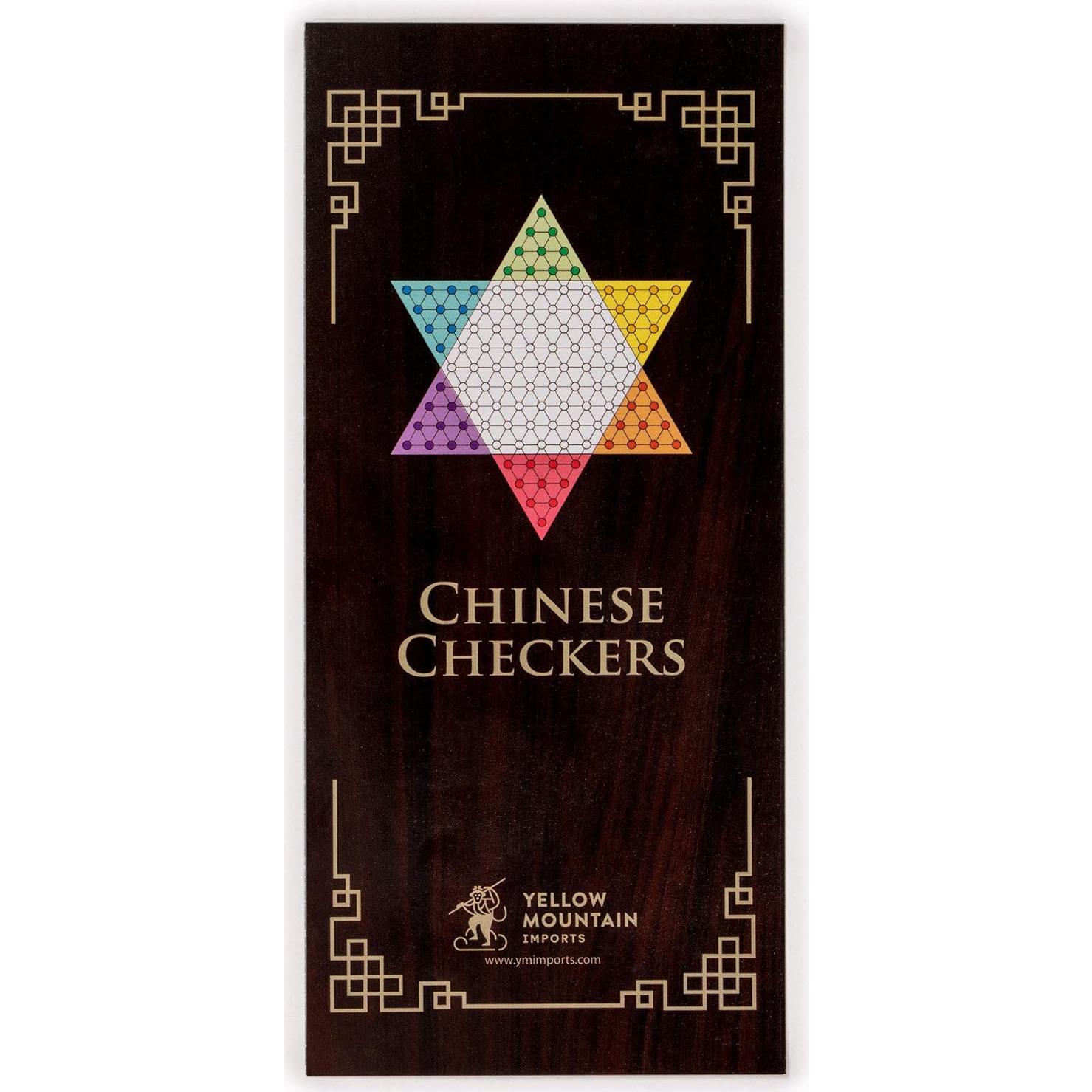 Juego de Mesa Halma Chino de Madera 32.2 cm con Canicas Vidrio