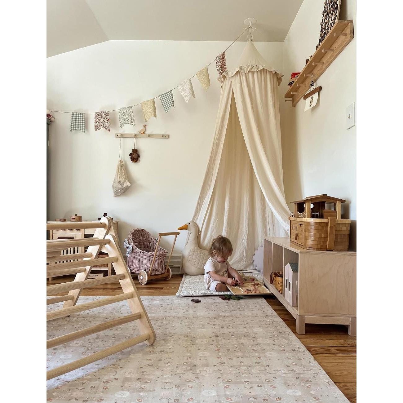 Dosel para Cama Infantil JIKAL Algodón 241 cm Beige